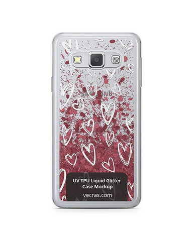 Samsung Galaxy A3 UV TPU Liquid Glitter Case Design Mockup 2017