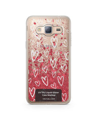 Samsung Galaxy J3 2016 UV TPU Liquid Glitter Case Design Mockup 