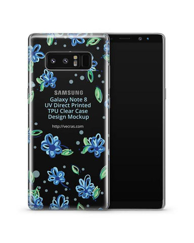 Samsung Galaxy Note 8 UV TPU Clear Mobile Case Design Mockup 2017