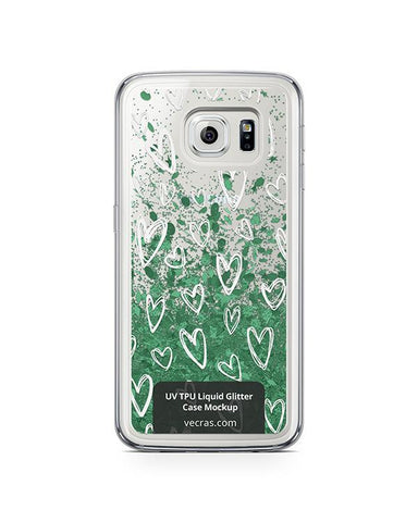 Samsung Galaxy S6 Edge UV TPU Liquid Glitter Case Design Mockup