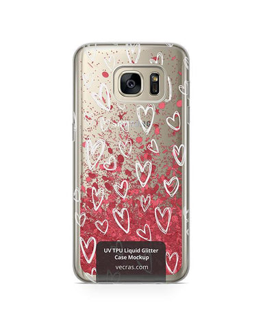 Samsung Galaxy S7 UV TPU Liquid Glitter Case Design Mockup