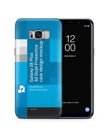 Samsung Galaxy S8 Plus 3d Dual Protective Cover Design Template (3 Views) 2017