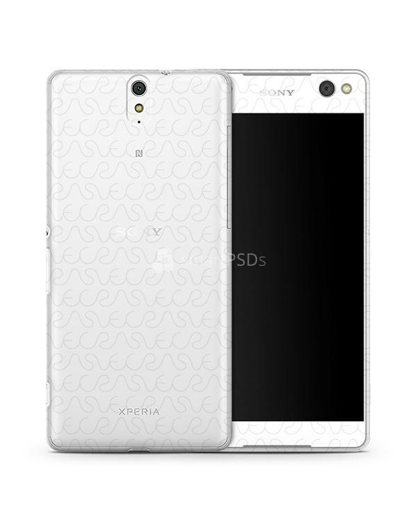 Sony Xperia C5 Ultra UV TPU Clear Case Design Mockup 2015