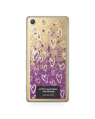 Sony Xperia M5 UV TPU Liquid Glitter Case Design Mockup 