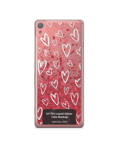 Sony Xperia XA UV TPU Liquid Glitter Case Design Mockup