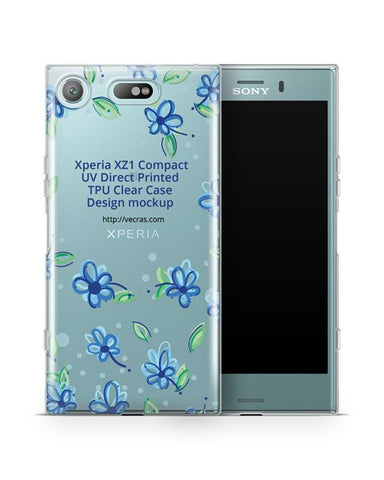 Sony Xperia XZ1 Compact UV TPU Case Mockup Front-Back