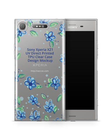 Sony Xperia XZ1 UV TPU Clear Case Mockup Front-Back 2017