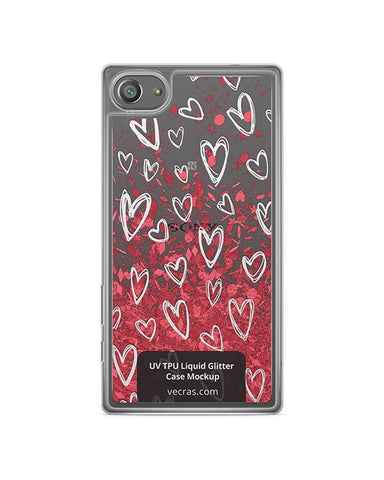 Sony Xperia Z5 Compact UV TPU Liquid Glitter Case Design Mockup