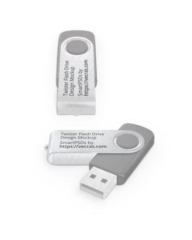 Twister Metal USB Flash Drive Design Mockup