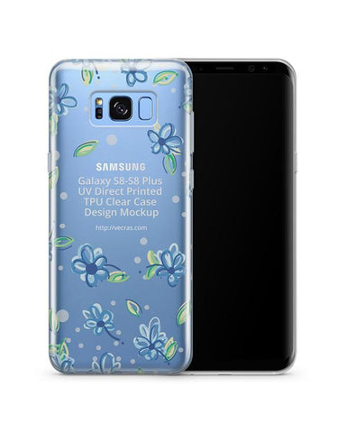 Samsung Galaxy S8-S8 Plus UV TPU Clear Mobile Case Design Mockup 2017