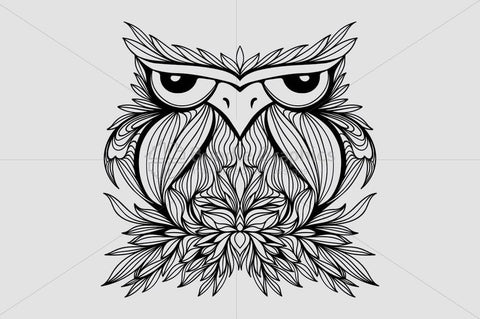 Owl -  Freehand Creative Linear Vector Graphic Artistic Design Composition