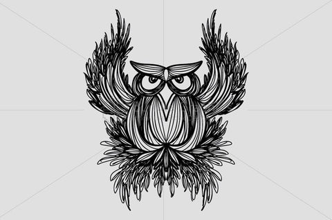 Owl -  Freehand Creative Linear Artistic Composition