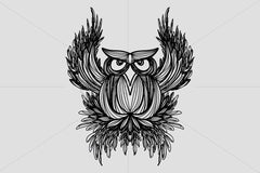 Owl -  Freehand Creative Linear Artistic Composition