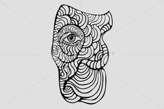 Elephant Profile - Creative Linear Graphics of Animal