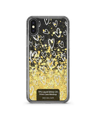 Apple iPhone X UV TPU Liquid Glitter Case Design Mockup 