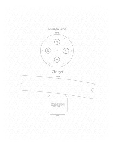 Amazon Echo & Power Adaptor Vinyl Skin Vector Cut File Template 2017