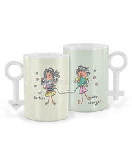 Gender Sign Handle White Ceramic Mug Design Mockup