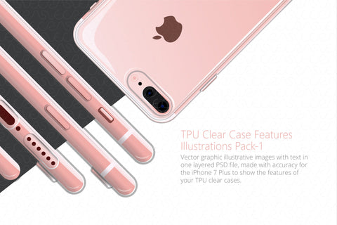 UV Printed TPU Clear Phone Case  Feature Illustrations Pack-1