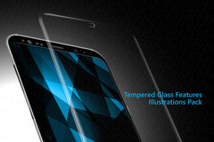 Tempered Glass Features Illustrations & Icons Pack