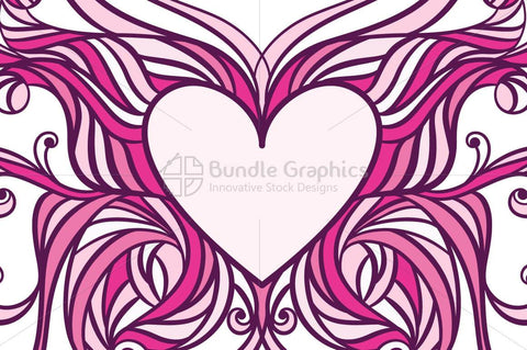 Butterfly Heart Ornamental Design