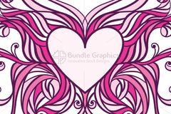 Butterfly Heart Ornamental Design 