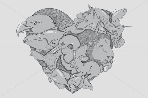 Wildlife Love - Creative Composition of Animals