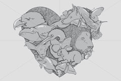 Wildlife Love - Creative Composition of Animals