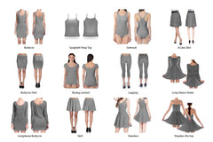 Feminine Sublimation Dress Mockup Bundle of 24 PSDs