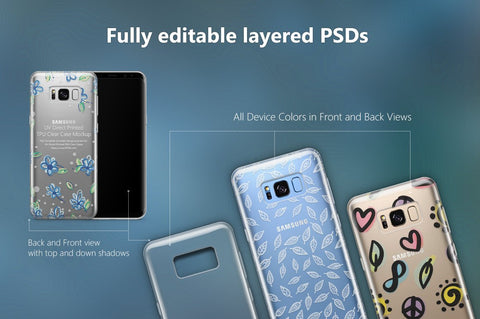 43 Mockups Bundle of UV TPU Clear Cases for Mobiles