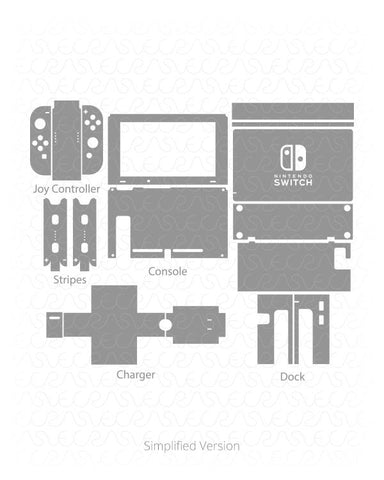 Nintendo Switch Gaming Bundle Vinyl Skin Vector Cut File Template 2017