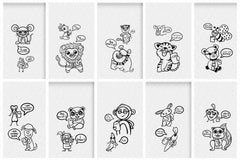 Friends Fun Chat Cartoon Animal Graphic Pack