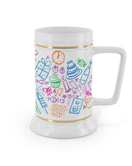 Gold Trim Flared Base Beer Stein Mug Mockup