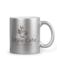 Silver Coffee Mug Sublimation Design Mockup