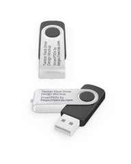 Twister Metal USB Flash Drive Design Mockup