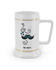 Gold Trim Flared Base Beer Stein Mug Mockup