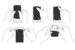 How to Apply Skin on Mobile Phone Device - Set of 36 Demonstrative Illustrations 