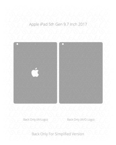 Apple iPad 5th Gen 9.7 Inch Vinyl Skin Vector Cut File Template 2017 & 2018