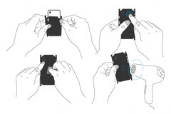 How to Apply Skin on Mobile Phone Device - Set of 36 Demonstrative Illustrations 