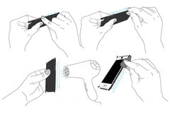 How to Apply Skin on Mobile Phone Device - Set of 36 Demonstrative Illustrations 