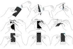 How to Apply Skin on Mobile Phone Device - Set of 36 Demonstrative Illustrations 