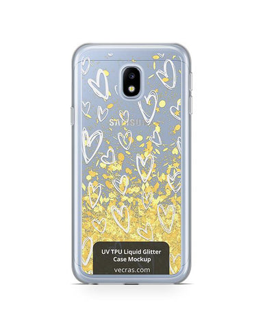 Samsung Galaxy J3 2017 UV TPU Liquid Glitter Case Design Mockup