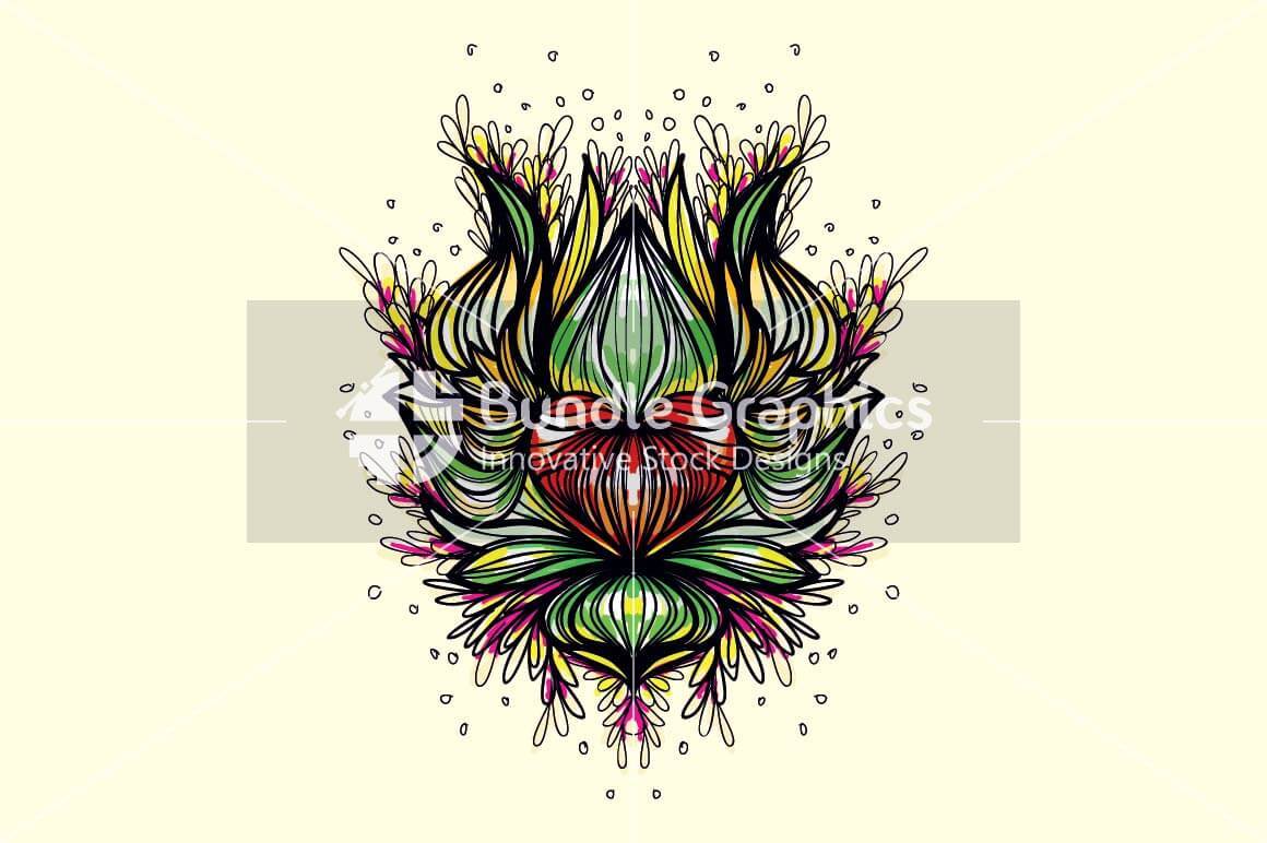 Lotus Heart - Freehand Symmetrical Design Background