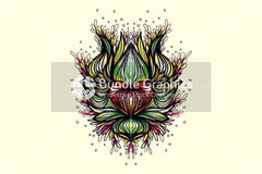 Lotus Heart - Freehand Symmetrical Design Background