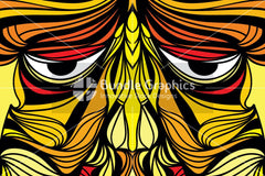 Tribal Human Face - Illustrative Design Composition