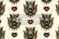 Lotus Heart - Freehand Symmetrical Design Background