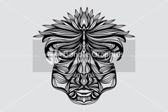 Tribal Human Face - Illustrative Design Composition