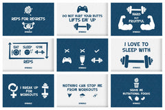 Gymaholic- Gym & Fitness Inspirational Print Designs Pack