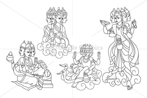 Lord Brahma - Illustrations