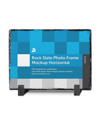 Rock Slate Photo Frame Mockup- Horizontal 3 Views