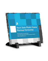 Rock Slate Photo Frame Mockup- Horizontal 3 Views